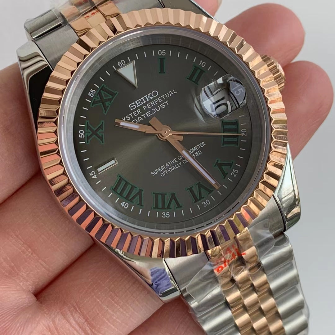 Seiko Homage | Gold x Silver | Fluted Bezel Stainless S – Watch Makeup