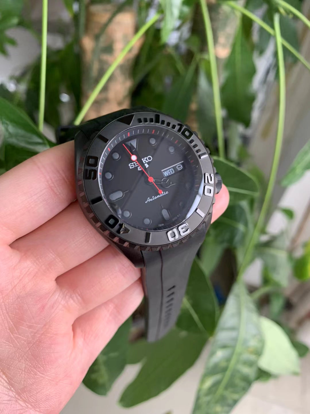 Seiko Yacht Master Mod Watch 40mm Automatic Tribute │ Black x Red │ Seiko Submariner │ Seiko Diver │ Japanese NH35 Movement SKX