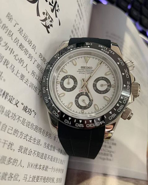 Seiko Mod Panda Daytona Chronograph Quartz Tribute Cosmography Watch Gift for Him Seitona