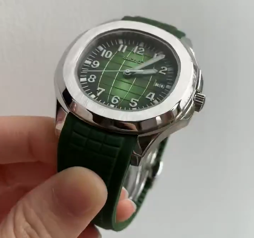 Seiko Mod Watch, Aquanaut, Silver x Green, Seiko PP, Seiko Diver, Japanese NH35 Movement Watch, Gift for Him